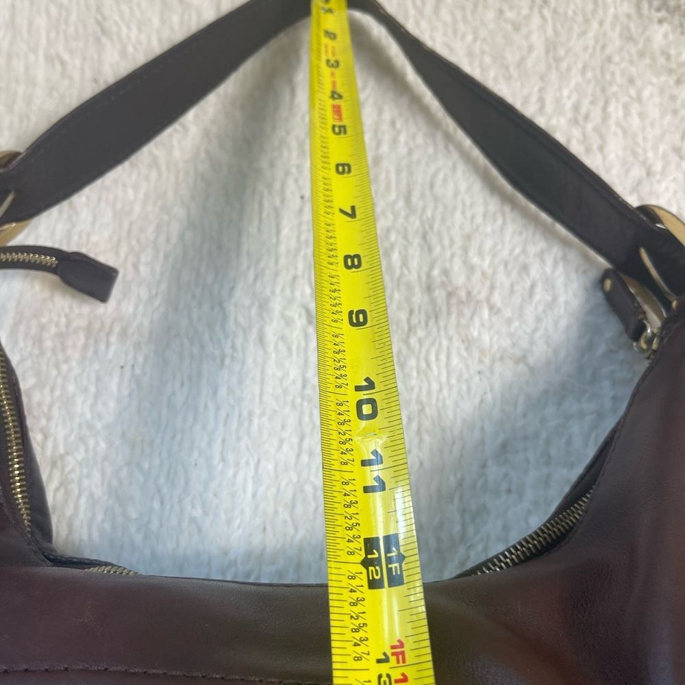 Michael Kors leather dark Brown large hobo bag gold studs accent& hardwares - Picture 10 of 16